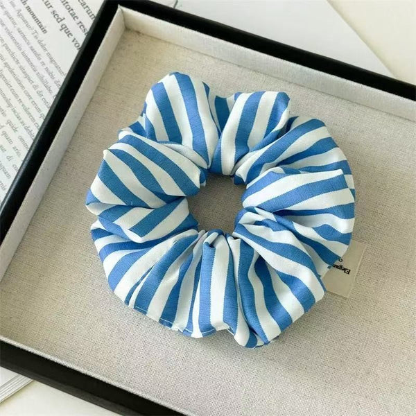 CLASSIC STRIPED FABRIC HAIR SCRUNCHIES | 40S748