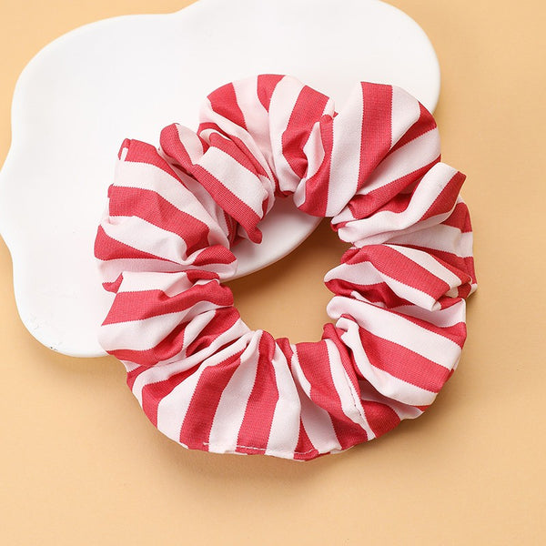 CLASSIC STRIPED FABRIC HAIR SCRUNCHIES | 40S748