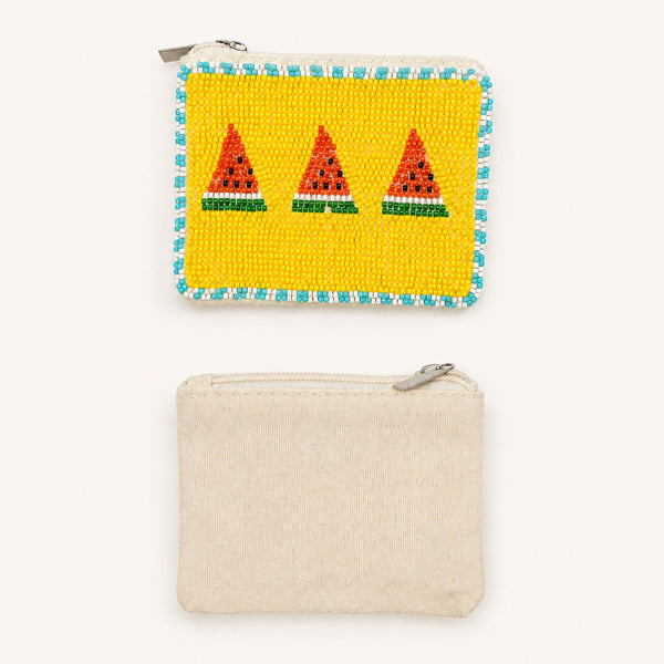 FRUIT SEED BEAD POUCH COIN PURSE | 40P655