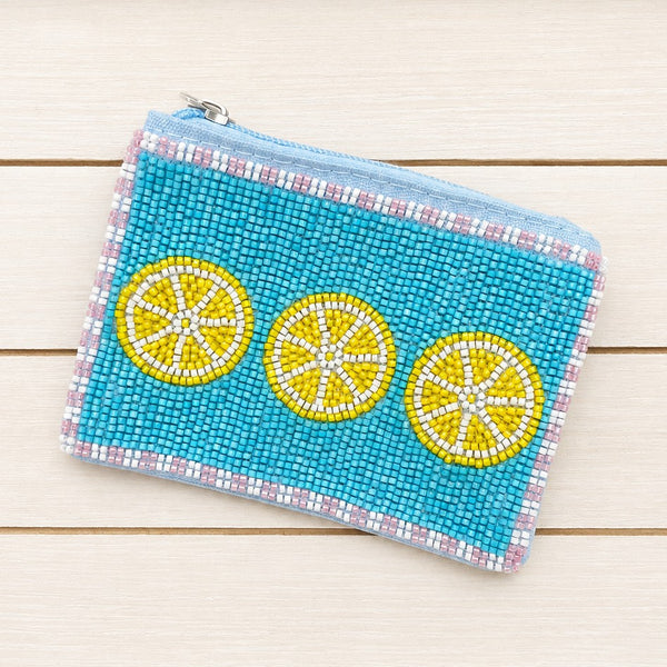 FRUIT SEED BEAD POUCH COIN PURSE | 40P655