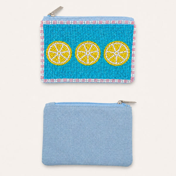 FRUIT SEED BEAD POUCH COIN PURSE | 40P655