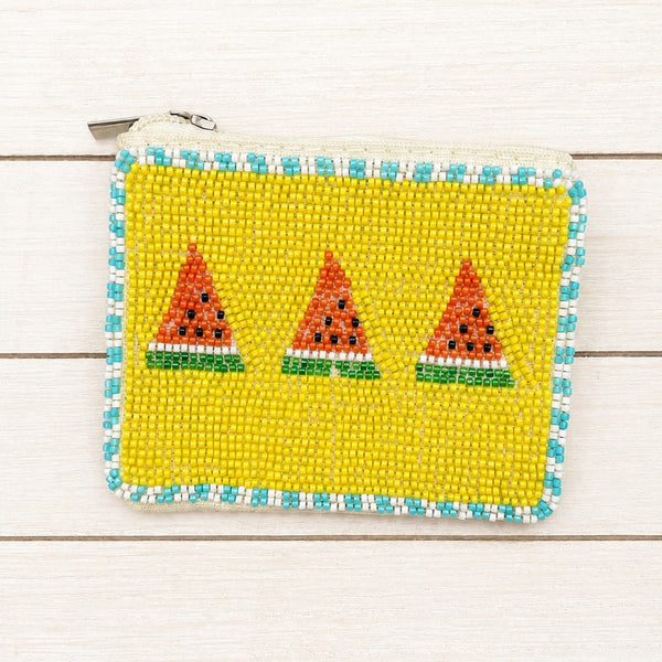FRUIT SEED BEAD POUCH COIN PURSE | 40P655