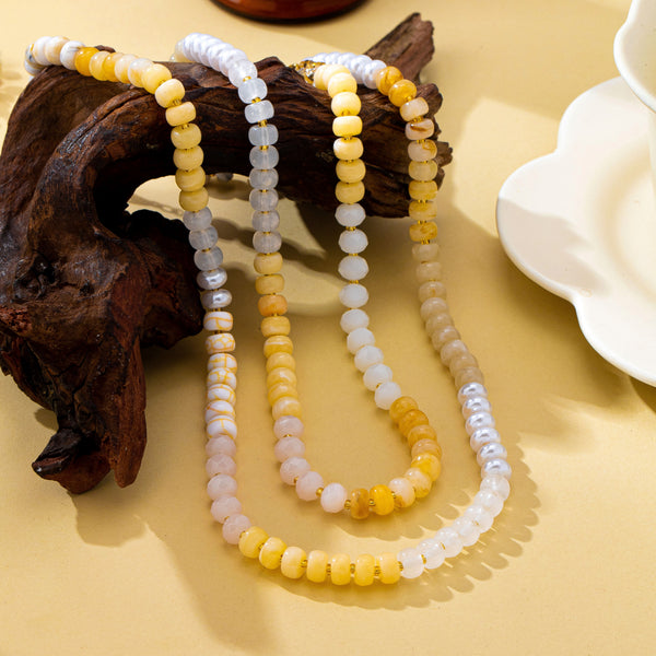 Gemstone-Inspired Long Multicolor Bead Necklace | 80N93770