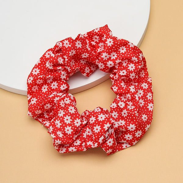 Polka Dot Gingham Checker Floral Scrunchie Set Of 5 | 40S750