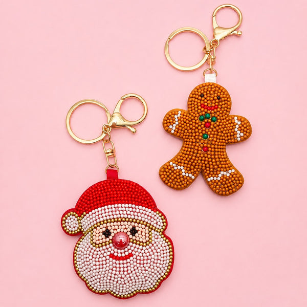 Seed Beaded Christmas Holiday Keychain & Bag Charm | 40KC200