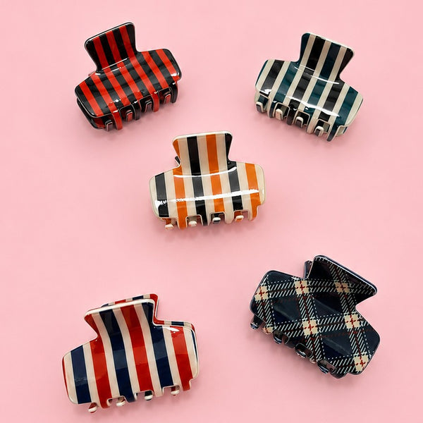 Striped & Plaid Hair Claw Clips | 40H1210