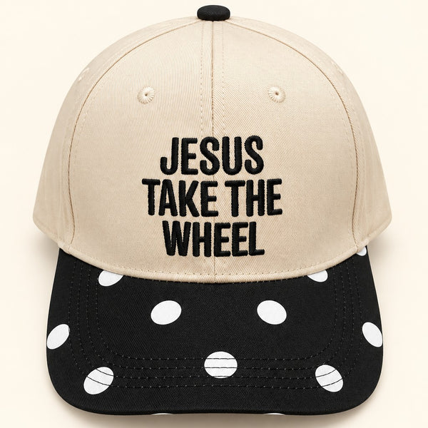 "JESUS TAKE THE WHEEL" Polka Dot Baseball Cap | 40HW767