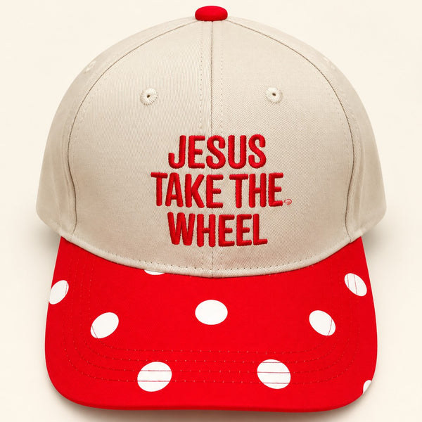 "JESUS TAKE THE WHEEL" Polka Dot Baseball Cap | 40HW767