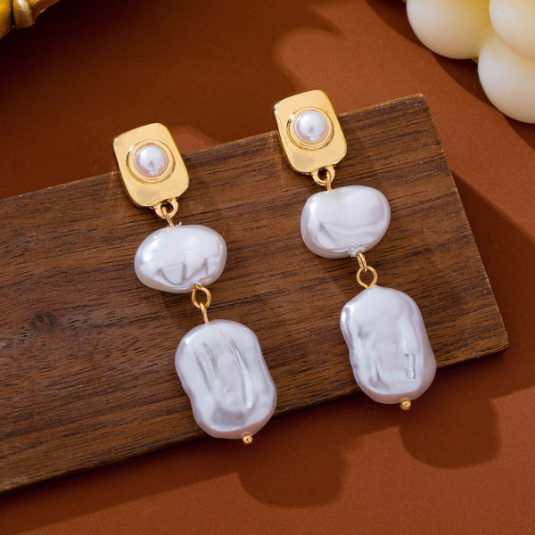 Baroque Pearl Textured Drop Earrings | 80E63209