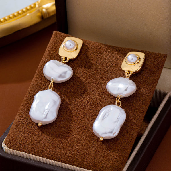 Baroque Pearl Textured Drop Earrings | 80E63209