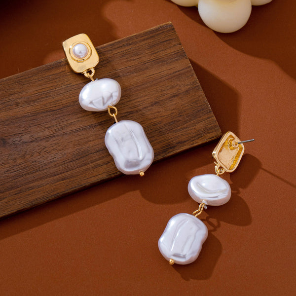 Baroque Pearl Textured Drop Earrings | 80E63209