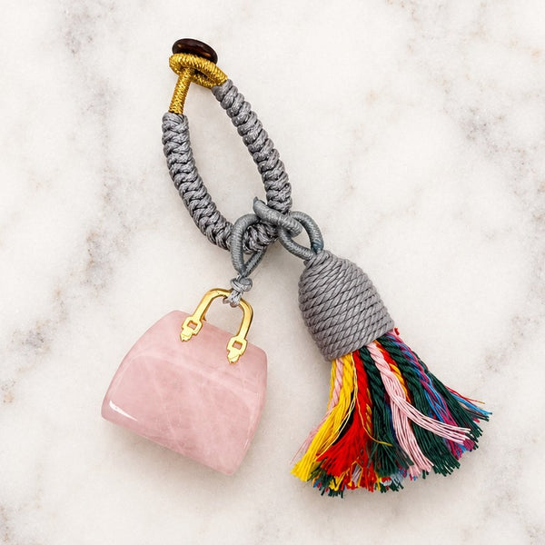 Mini Handbag Natural Gemstone Bag Charm & Keychain | 40KC202