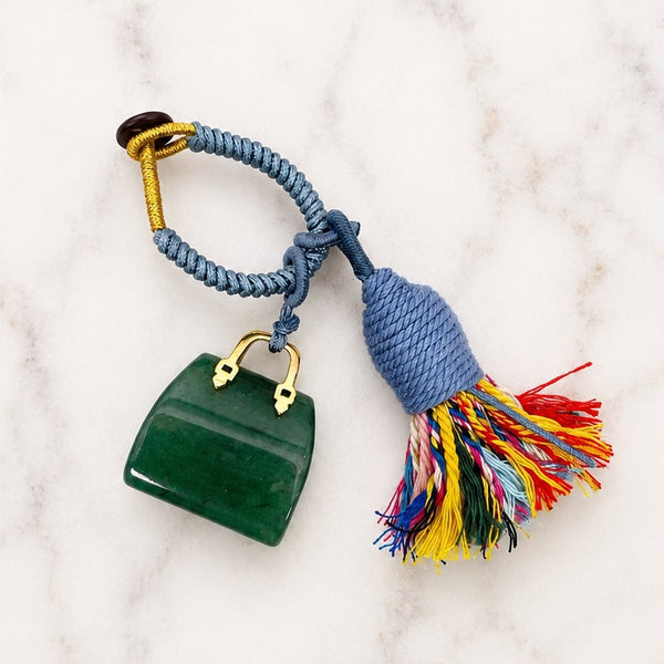 Mini Handbag Natural Gemstone Bag Charm & Keychain | 40KC202