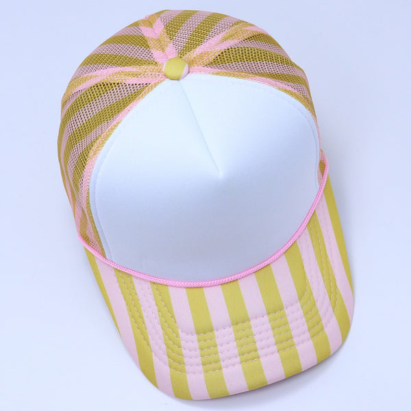 Pastel Striped Mesh Trucker Hat | 40HW768