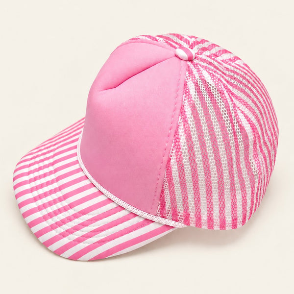 Pastel Striped Mesh Trucker Hat | 40HW768