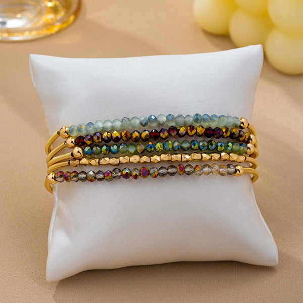 Boho Multi Coil Brass Guitar String Bracelet Set | 80B1927
