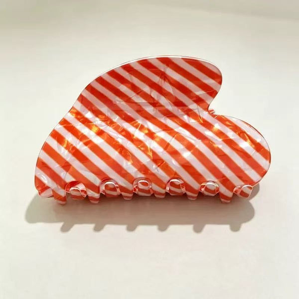 Retro Polka Dot & Striped Heart Hair Claw Clips | 40H1212