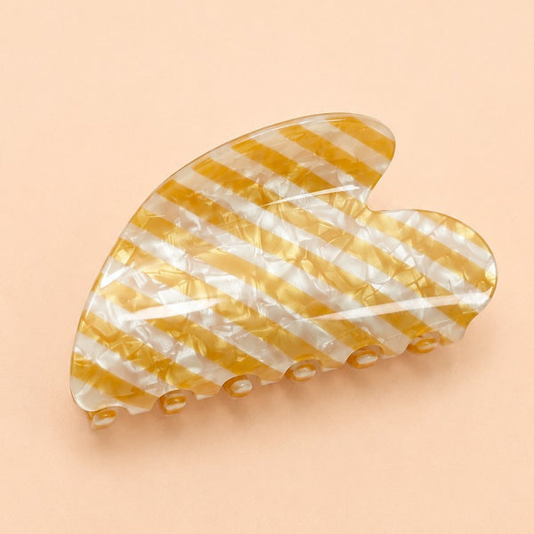 Retro Polka Dot & Striped Heart Hair Claw Clips | 40H1212