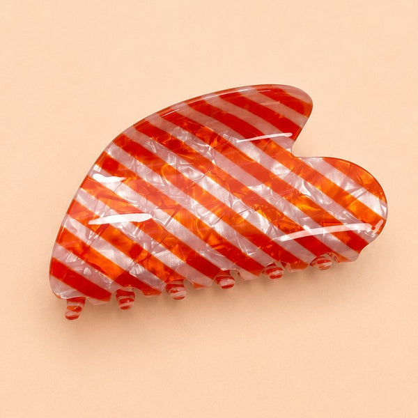 Retro Polka Dot & Striped Heart Hair Claw Clips | 40H1212