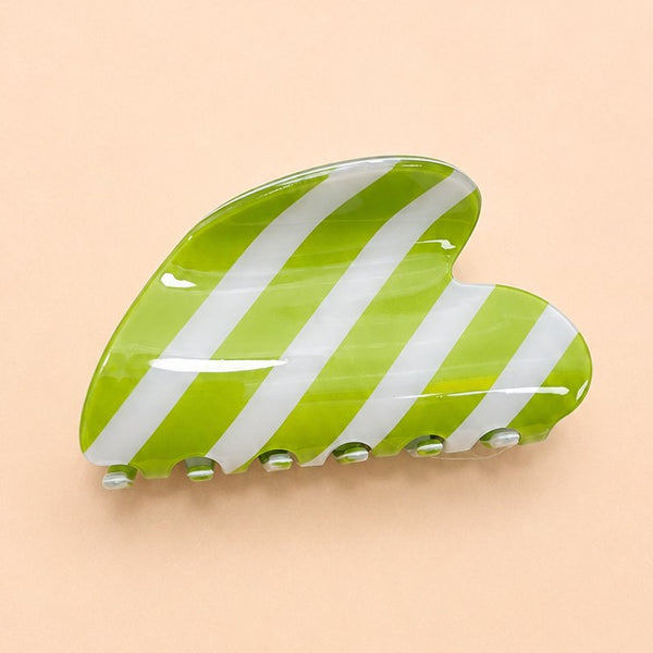 Retro Polka Dot & Striped Heart Hair Claw Clips | 40H1212