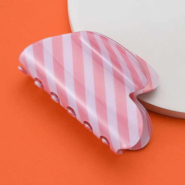 Retro Polka Dot & Striped Heart Hair Claw Clips | 40H1212