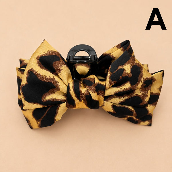 Leopard Print Bow Hair Claw Clips | 40H1215