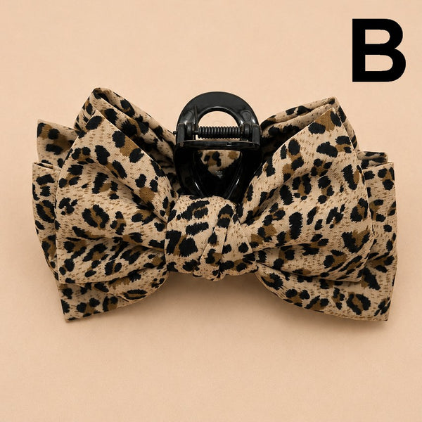 Leopard Print Bow Hair Claw Clips | 40H1215