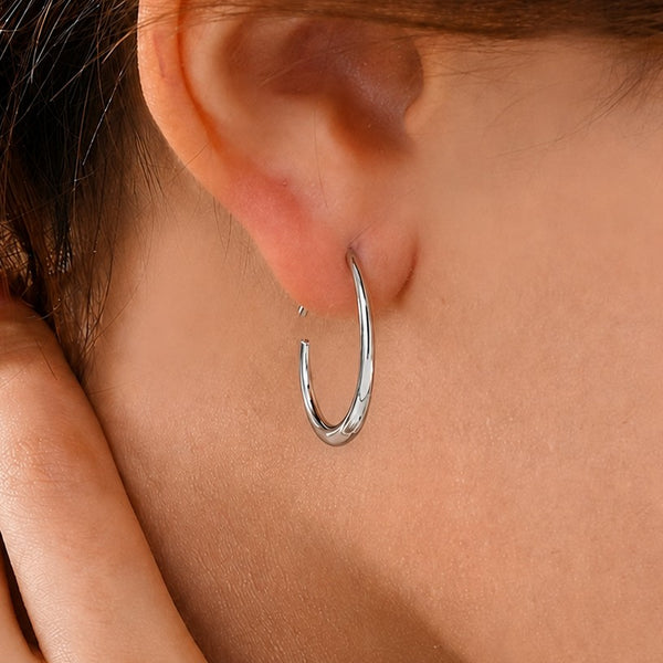 18K STAINLESS STEEL WATERPROOF TARNISH FREE HOOPS| 40E311-SM