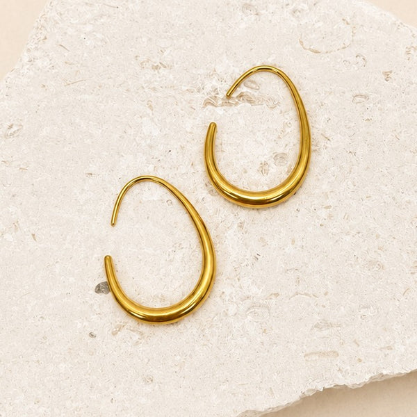 18K STAINLESS STEEL WATERPROOF TARNISH FREE HOOPS| 40E311-SM