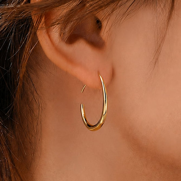 18K STAINLESS STEEL WATERPROOF TARNISH FREE HOOPS| 40E311-SM