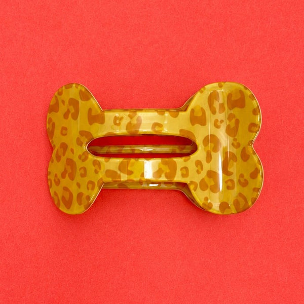 Animal Print Dog Bone-Shaped Hair Claw Clips | 40H1217