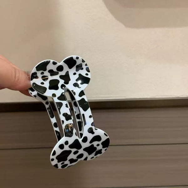 Animal Print Dog Bone-Shaped Hair Claw Clips | 40H1217
