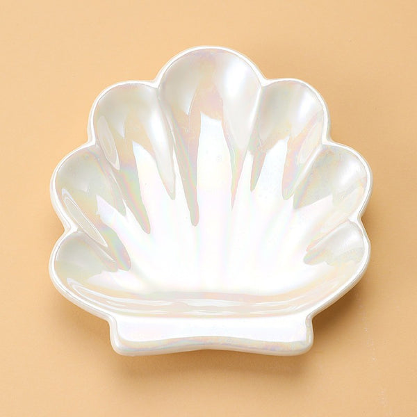 Pearlized Shell Ceramic Decorative Trinket Dish | 40CP101