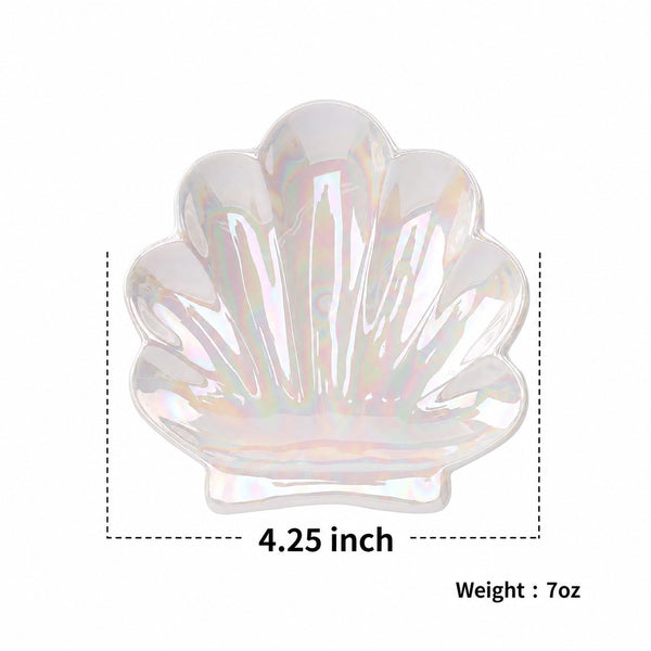 Pearlized Shell Ceramic Decorative Trinket Dish | 40CP101