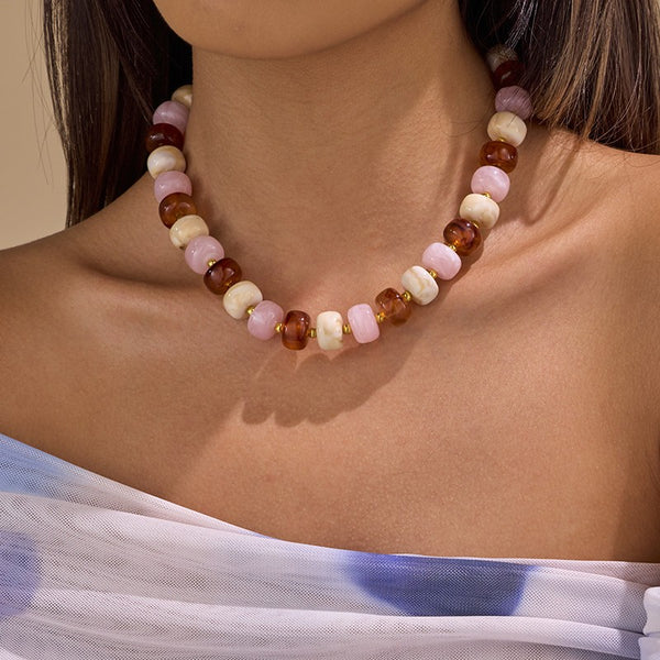 MULTI RESIN BEADED NECKLACE | 40NK9799