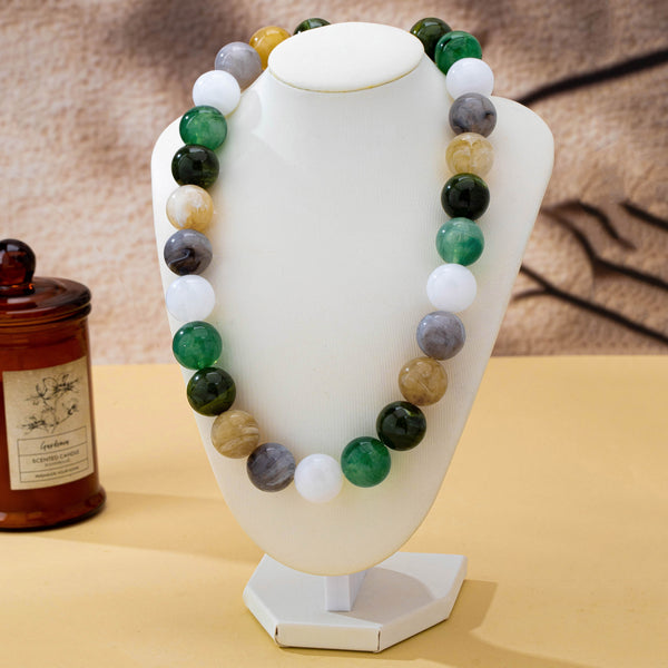 Multicolor Marbled Chunky Bead Statement Necklace | 80N93833