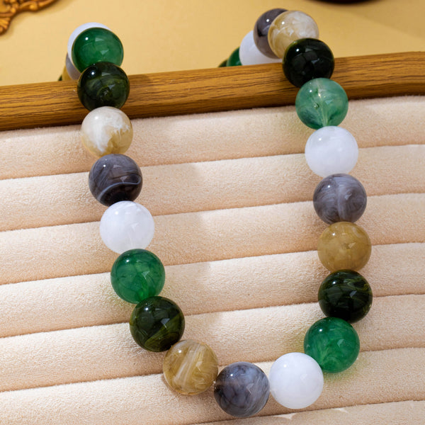 Multicolor Marbled Chunky Bead Statement Necklace | 80N93833