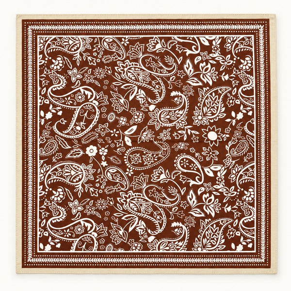 Classic Paisley Floral Printed Satin Square Scarf | 40SC739
