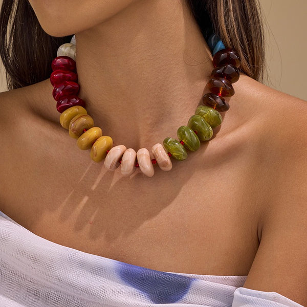 CHUNKY RESIN BEADED NECKLACE | 40NK9807