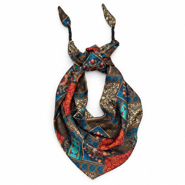 Patchwork Print Triangle Hip Scarf Belt | 40SC753