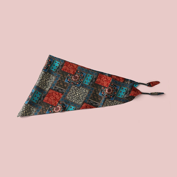 Patchwork Print Triangle Hip Scarf Belt | 40SC753