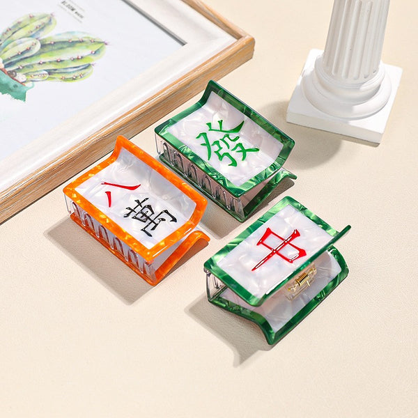 Mahjong Tile Square Hair Claw Clips | 40H1255
