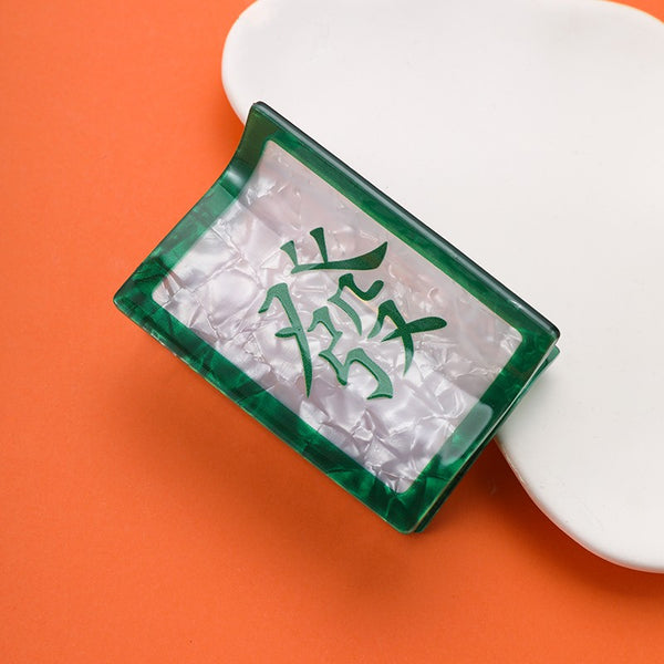 Mahjong Tile Square Hair Claw Clips | 40H1255