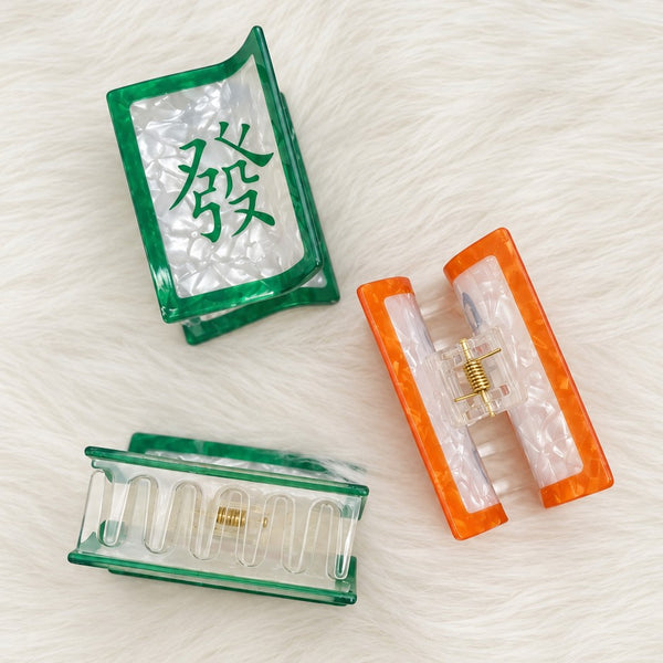 Mahjong Tile Square Hair Claw Clips | 40H1255