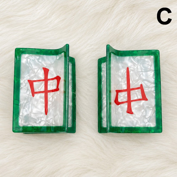 Mahjong Tile Square Hair Claw Clips | 40H1255