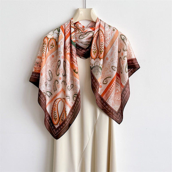 Paisley Border Print Scarf | 40SC766