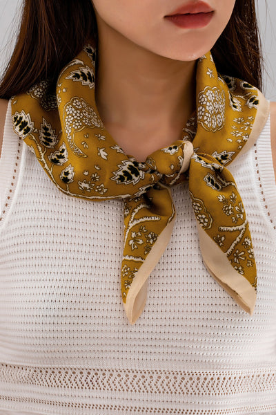 Vintage Botanical Floral Paisley Square Scarf | 80SC3103