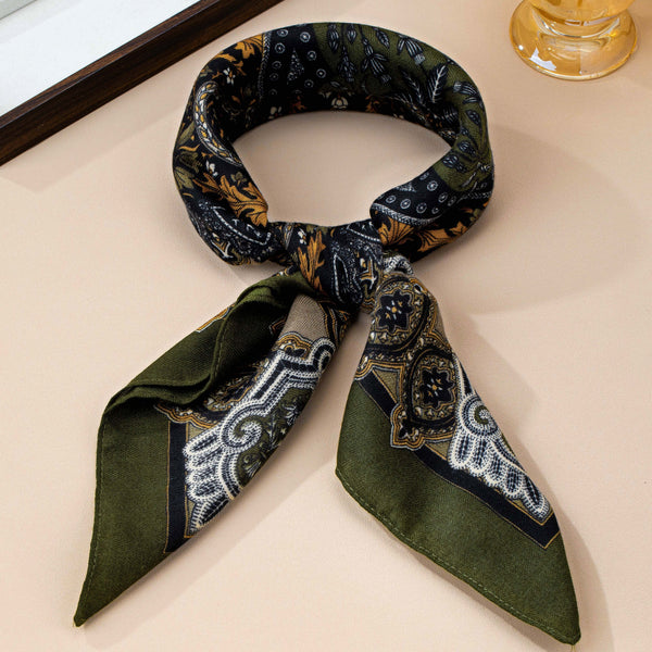 Vintage Botanical Floral Paisley Square Scarf | 80SC3105