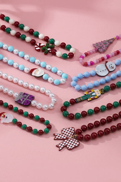 Festive Holiday Charm Beaded Necklace | 80N93880