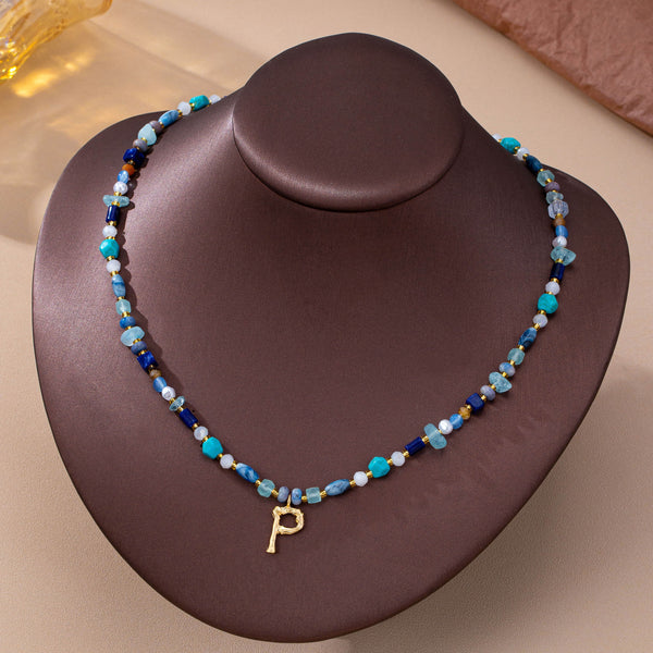 Boho Mixed Acrylic Initial Necklace 12Pc Set|80N93837-Pack12